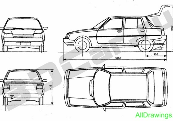 ЗАЗ 1103- чертежи (рисунки) автомобиля